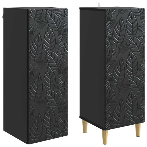 Комплект шкафове 2 pcs Черно Инженерна дървесина