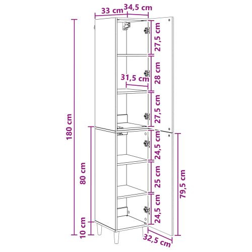 Комплект шкафове 2 pcs Дъб сонома Инженерна дървесина