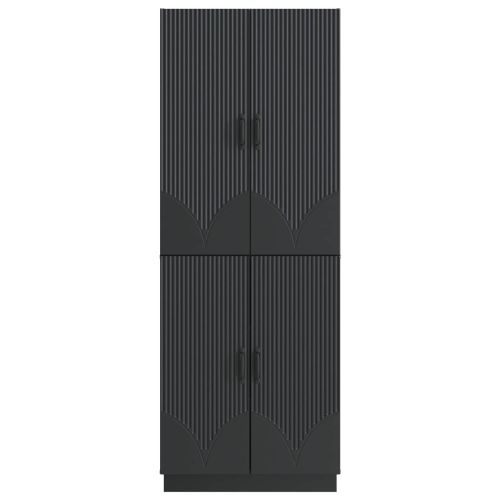 Комплект шкафове 2 pcs Черно Инженерна дървесина