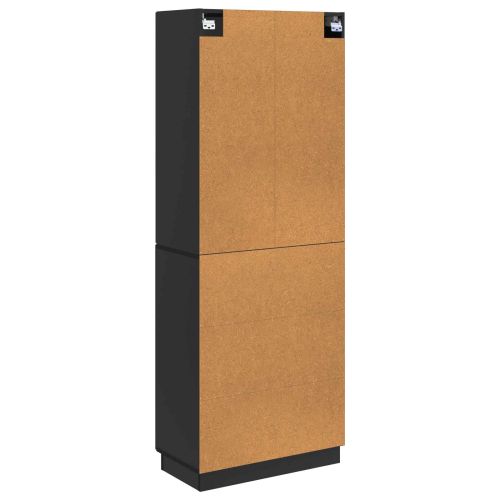 Комплект шкафове 2 pcs Черно Инженерна дървесина