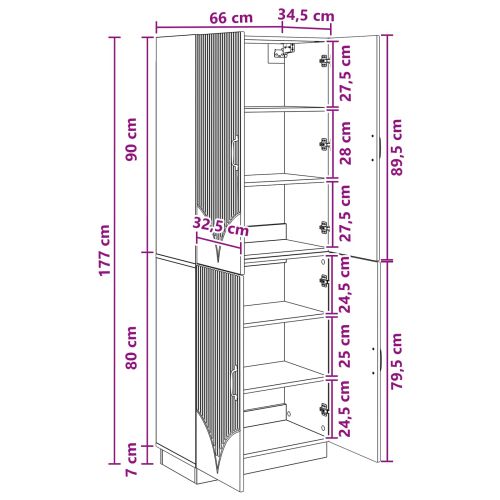 Комплект шкафове 2 pcs Черно Инженерна дървесина