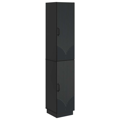 Комплект шкафове 2 pcs Черно Инженерна дървесина