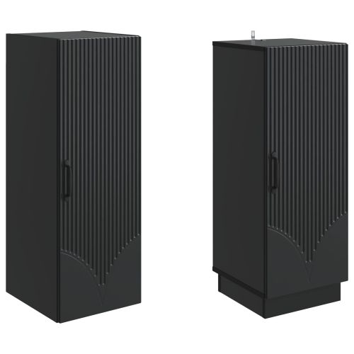 Комплект шкафове 2 pcs Черно Инженерна дървесина