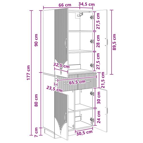 Комплект шкафове 2 pcs Черно Инженерна дървесина