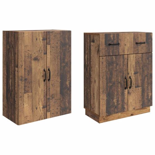 Комплект шкафове 2 pcs Старо дърво Инженерна дървесина