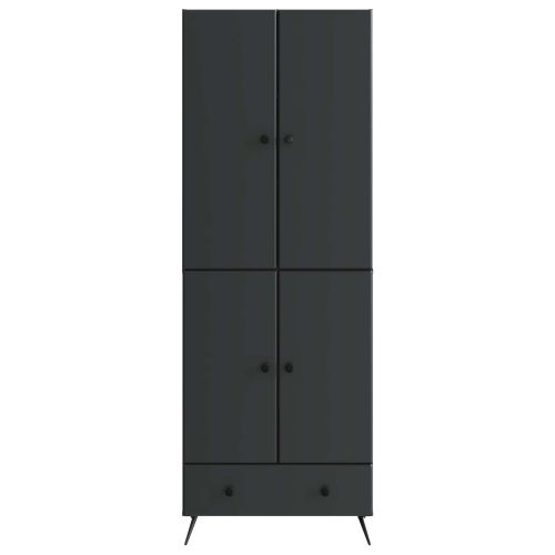 Комплект шкафове 2 pcs Черно Инженерна дървесина