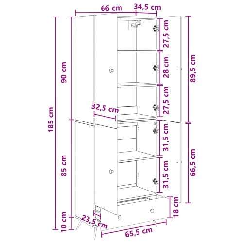 Комплект шкафове 2 pcs Сив Сонома Инженерна дървесина