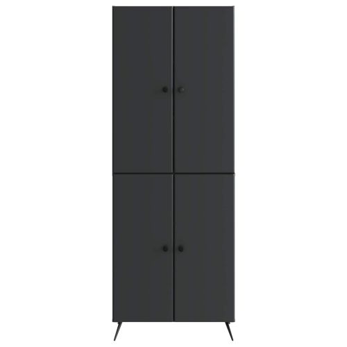 Комплект шкафове 2 pcs Черно Инженерна дървесина