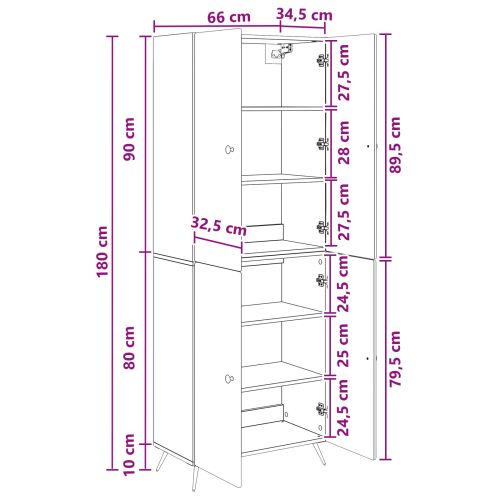 Комплект шкафове 2 pcs Дъб сонома Инженерна дървесина