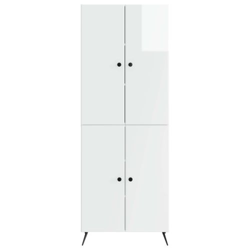Комплект шкафове 2 pcs Бял гланц Инженерна дървесина