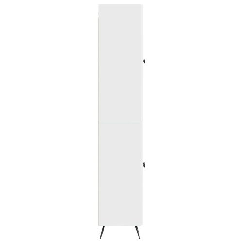 Комплект шкафове 2 pcs Бял гланц Инженерна дървесина