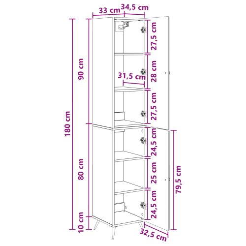 Комплект шкафове 2 pcs Сив Сонома Инженерна дървесина