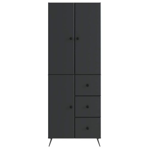 Комплект шкафове 2 pcs Черно Инженерна дървесина