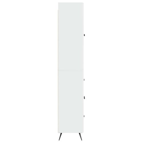 Комплект шкафове 2 pcs Бял гланц Инженерна дървесина