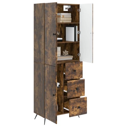 Комплект шкафове 2 pcs Опушен дъб Инженерна дървесина