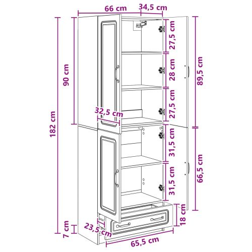 Комплект шкафове 2 pcs Бял гланц Инженерна дървесина