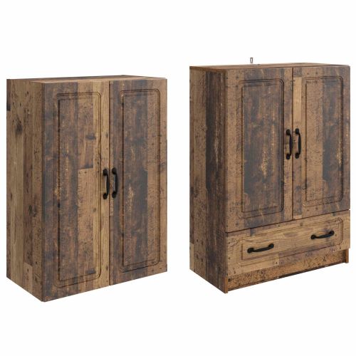 Комплект шкафове 2 pcs Старо дърво Инженерна дървесина