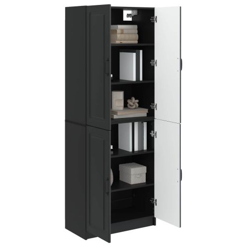 Комплект шкафове 2 pcs Черно Инженерна дървесина