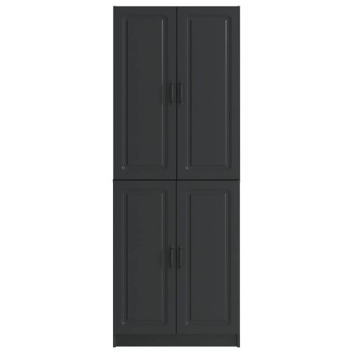 Комплект шкафове 2 pcs Черно Инженерна дървесина