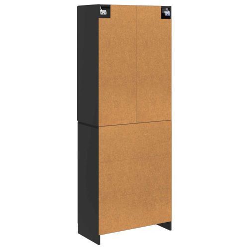 Комплект шкафове 2 pcs Черно Инженерна дървесина
