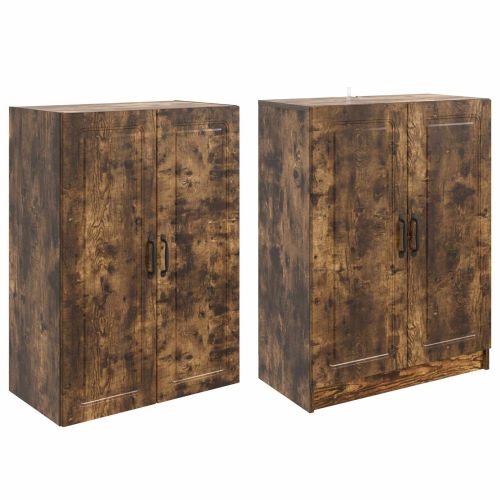 Комплект шкафове 2 pcs Опушен дъб Инженерна дървесина