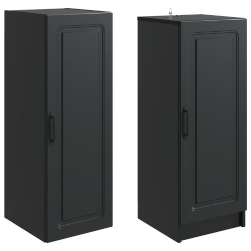 Комплект шкафове 2 pcs Черно Инженерна дървесина