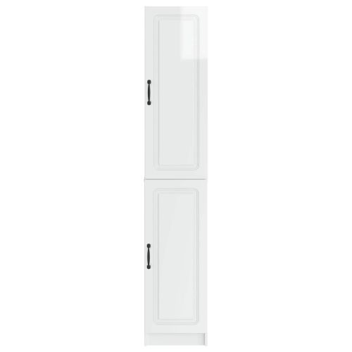 Комплект шкафове 2 pcs Бял гланц Инженерна дървесина