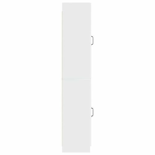 Комплект шкафове 2 pcs Бял гланц Инженерна дървесина