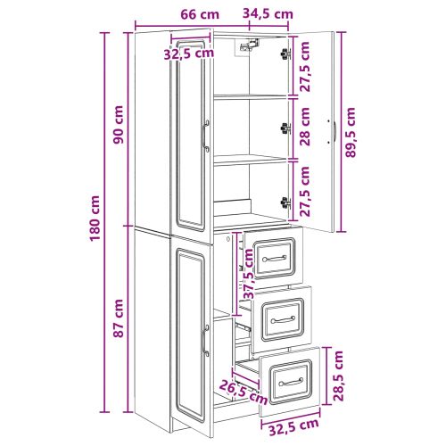 Комплект шкафове 2 pcs Старо дърво Инженерна дървесина