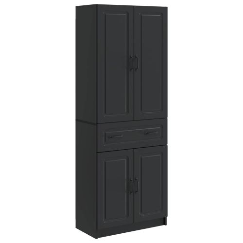 Комплект шкафове 2 pcs Черно Инженерна дървесина