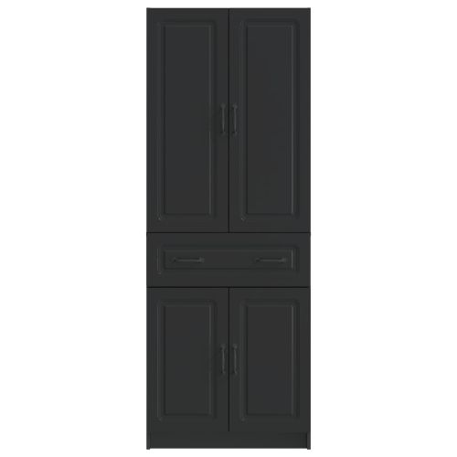 Комплект шкафове 2 pcs Черно Инженерна дървесина