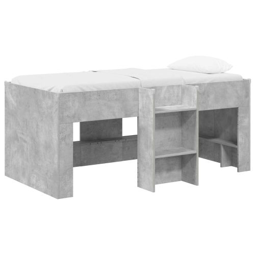 Легло за деца с висока рамка Бетон 163 x 101,1 x 68,5 см