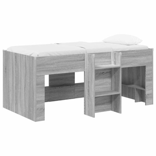 Легло за деца с висока рамка Сив Сонома 163 x 101,1 x 68,5 см