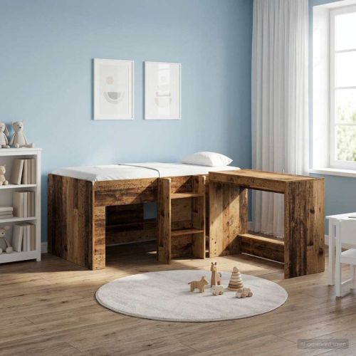 Легло за деца с висока рамка Старо дърво 163 x 101,1 x 68,5 см