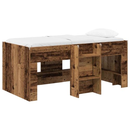 Легло за деца с висока рамка Старо дърво 163 x 101,1 x 68,5 см