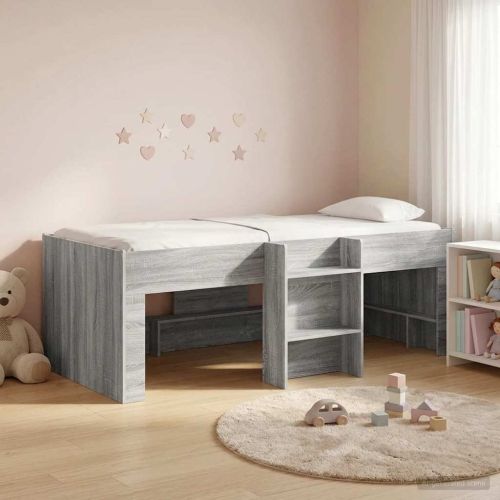 Легло за деца с висока рамка Сив Сонома 193 x 96,1 x 68,5 см