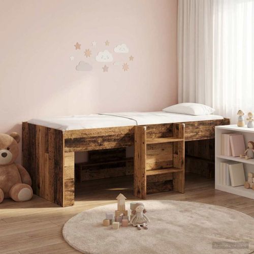 Легло за деца с висока рамка Старо дърво 193 x 96,1 x 68,5 см