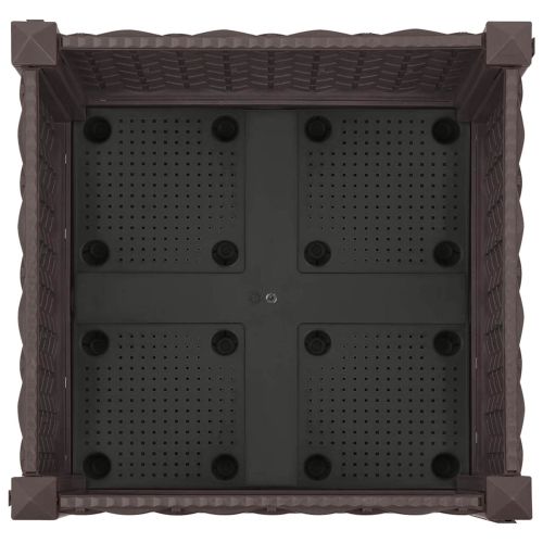 Градинска саксия с колела Кафяво 40 x 40 x 29 см ПП