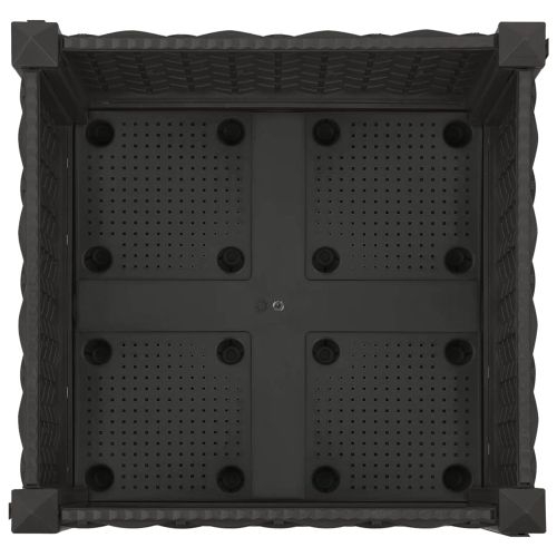 Градинска саксия с колела Черно 40 x 40 x 29 см ПП