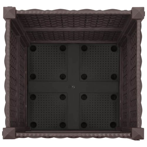 Градинска саксия с колела Кафяво 40 x 40 x 44 см ПП
