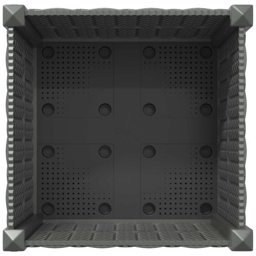 Градинска саксия с колела Светлосиво 40 x 40 x 48 см ПП