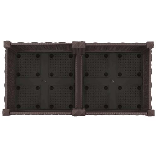 Градинска саксия с колела Кафяво 80 x 40 x 29 см ПП