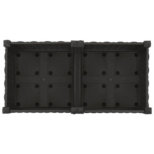 Градинска саксия с колела Черно 80 x 40 x 29 см ПП