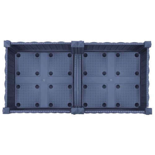Градинска саксия с колела Синьо сиво 80 x 40 x 33 см ПП
