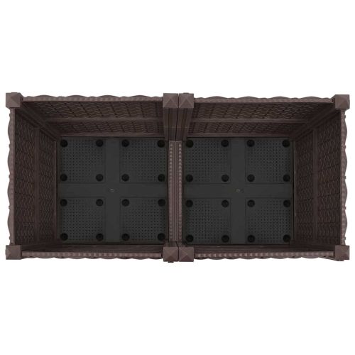 Градинска саксия с колела Кафяво 80 x 40 x 44 см ПП