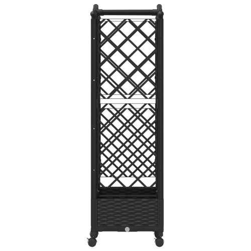 Повдигнато легло с решетка и покривка Черно 124 x 40 x 129 см