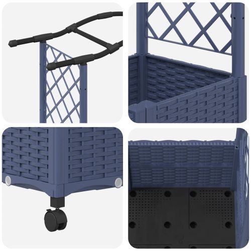Повдигнато легло с решетка и покривка Сиво 125 x 40 x 144 см ПП