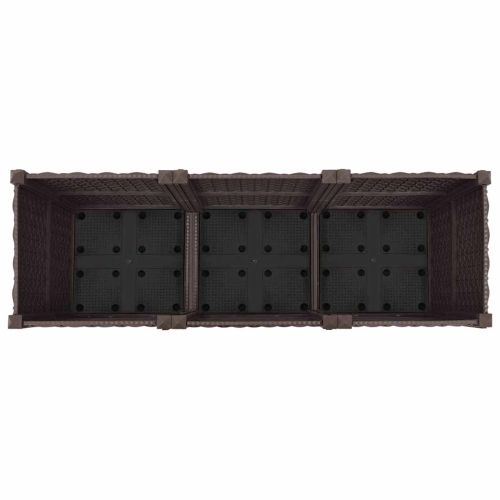 Градинска саксия с колела Кафяво 120 x 40 x 44 см ПП