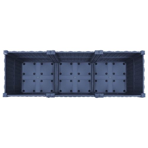 Градинска саксия с колела Синьо сиво 120 x 40 x 48 см ПП