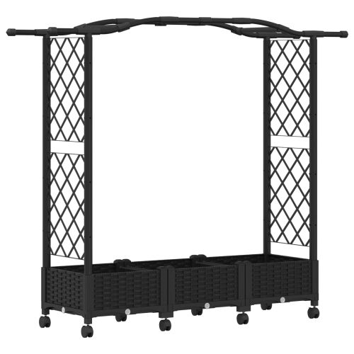 Повдигнато легло с решетка и покривка Черно 169 x 40 x 129 см